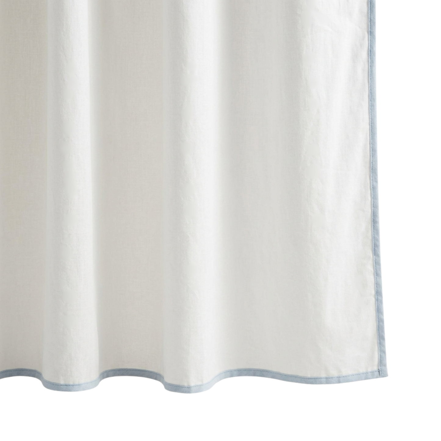 Flounce Top Shower Curtain, Snow White / Pearl Blue - Riviera Home