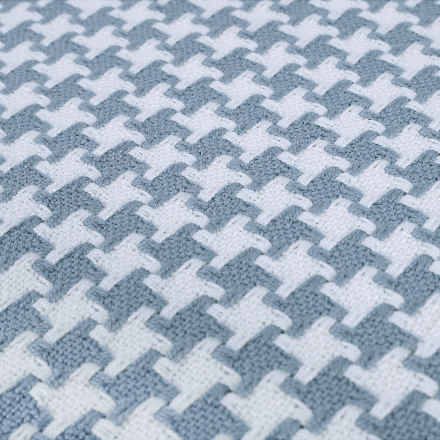 Houndstooth Blanket, Dusty Blue - Riviera Home
