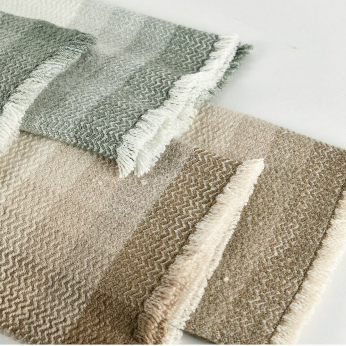 Ombré Grid Merino Wool Throw - Riviera Home
