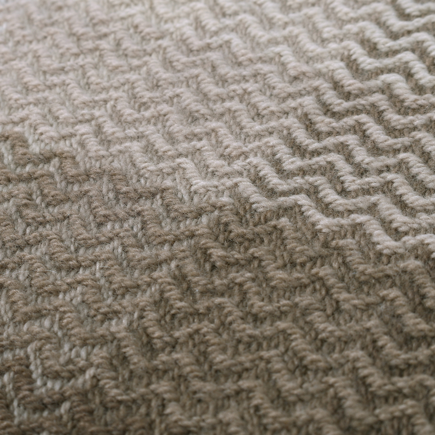 Ombré Grid Merino Wool Throw, Malt Ball - Riviera Home