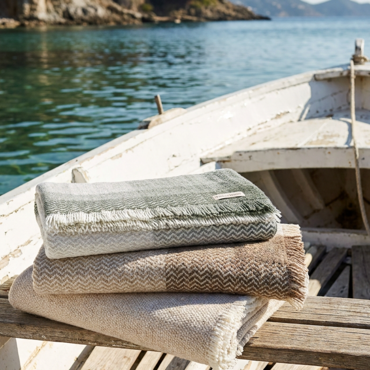 Ombré Grid Merino Wool Throw, Laygem - Riviera Home