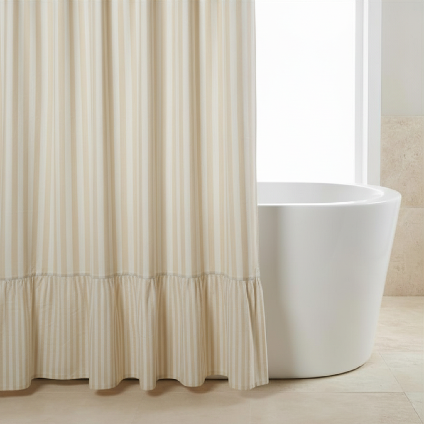 Ruffle Stripe Shower Curtain - Riviera Home