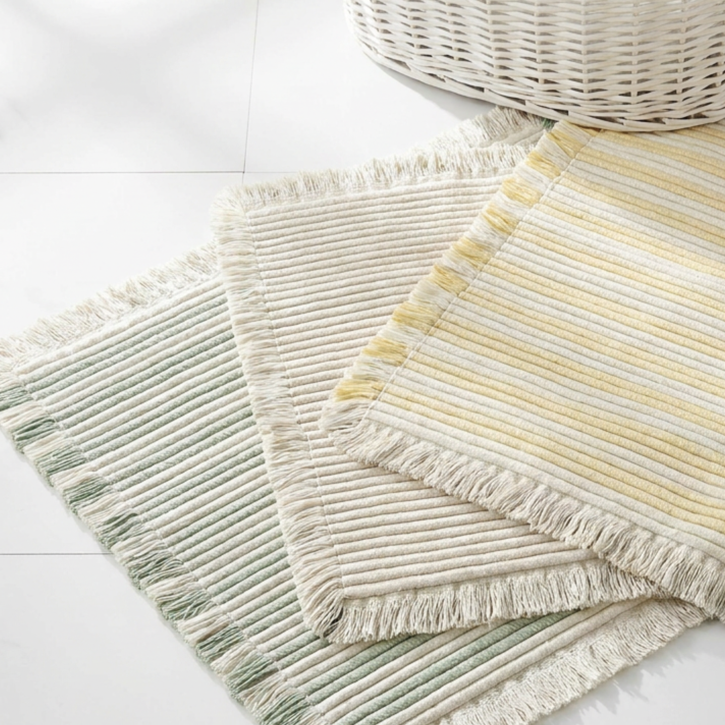 Striped Fringe Bath Rug - Riviera Home